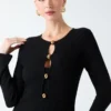 Agathe Geripptes Langarm-Midi-Kleid Agathe Geripptes Langarm-Midi-Kleid
