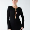 Agathe Geripptes Langarm-Midi-Kleid Agathe Geripptes Langarm-Midi-Kleid