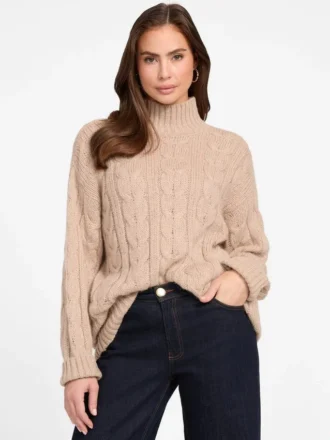 Aida Maxi-Pullover mit Zopfmuster