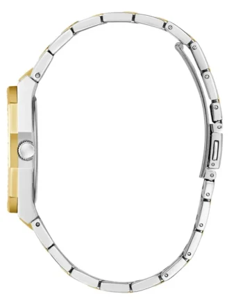 Analoge Uhr in Gold- und Silbertönen