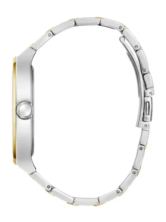 Analoge Uhr in Silber- und Goldtönen