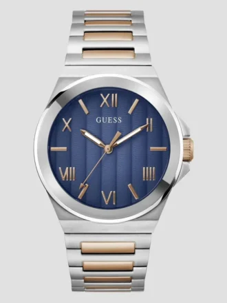 Analoge Uhr in Silber- und Roségold-Optik