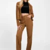 Aria High-Waist-Hose aus Kunstwildleder in geradem Schnitt Aria High-Waist-Hose aus Kunstwildleder in geradem Schnitt