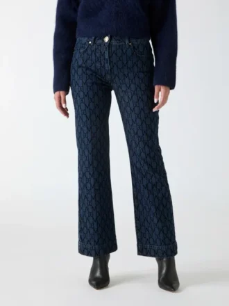 Bea-Hose mit Monogramm-Print