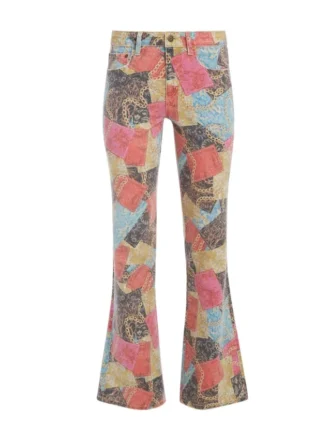 Bedruckte Jeans mit ausgestelltem Bein