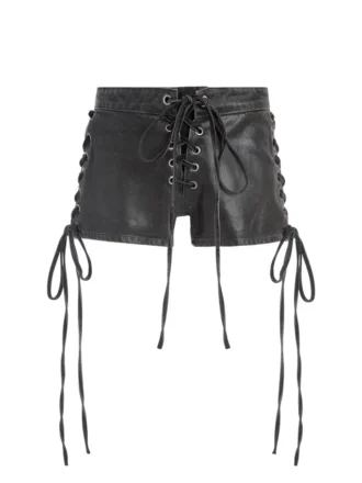 Beschichtete Mini-Jeansshorts