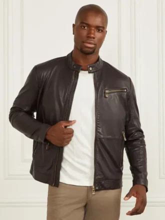 Bikerjacke aus echtem Leder