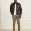 Bikerjacke aus echtem Leder