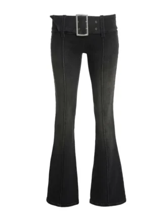 Bootcut-Jeans mit Gürtel