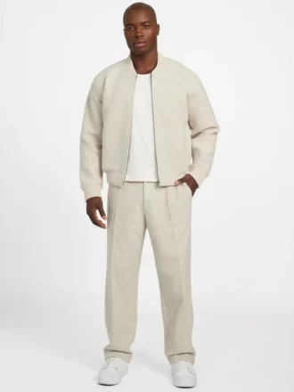 Chino-Hose aus Scuba-Wollmischung in Melange