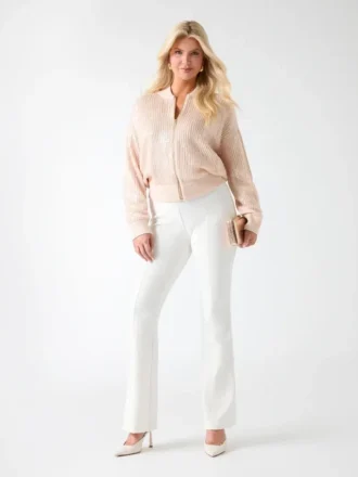 Claudia Pailletten-Pullover-Jacke
