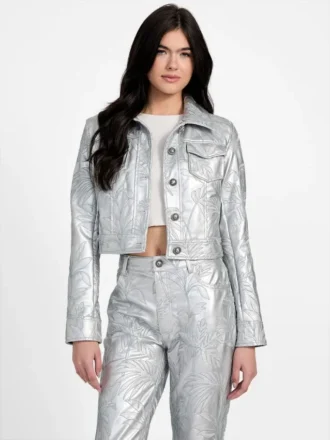 Clelia bestickte Truckerjacke