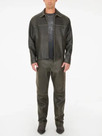 Crackled Lederjacke