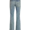 Denim-Hose mit Ösen und niedriger Leibhöhe