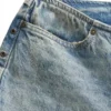 Denim-Hose mit Ösen und niedriger Leibhöhe