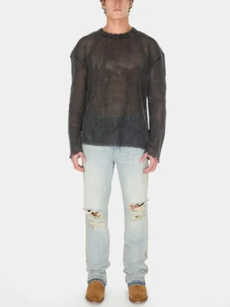 Distressed-Denim-Hose mit ausgestelltem Bein Distressed-Denim-Hose mit ausgestelltem Bein