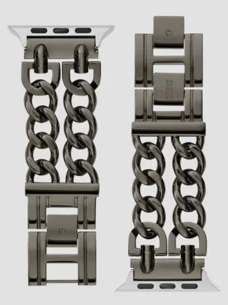 Dunkel-silberfarbenes Kettenarmband 42–44 mm für Apple Watch®