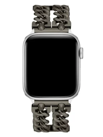 Dunkel-silberfarbenes Kettenarmband 42–44 mm für Apple Watch®