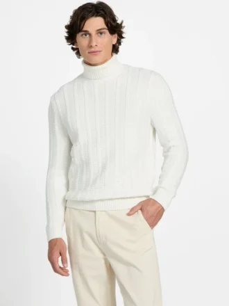 Eco Brandon Rollkragen-Pullover mit Zopfmuster
