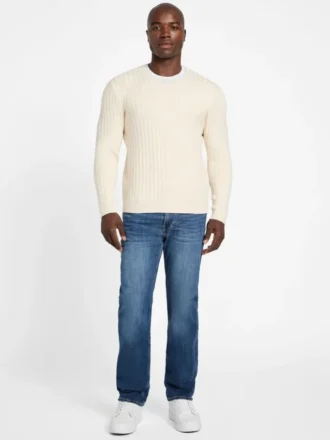 Eco Bryson Textur-Pullover mit V-Ausschnitt
