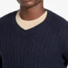 Eco Bryson Textur-Pullover mit V-Ausschnitt