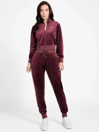 Eco Couture Sweatshirt aus Samt mit durchgehendem Reißverschluss