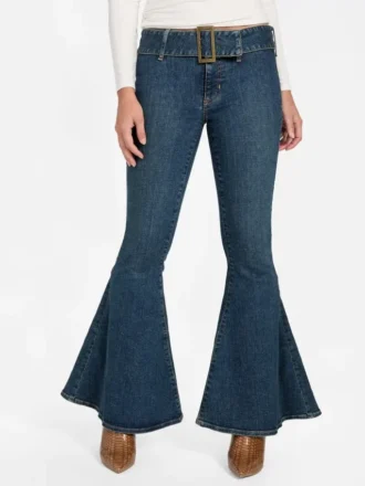 Eco Franki Flare-Jeans mit Gürtel