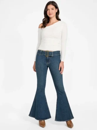 Eco Franki Flare-Jeans mit Gürtel