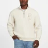 Eco Harris Twill Pullover mit Reißverschluss und Stehkragen