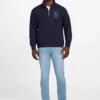 Eco Harris Twill Pullover mit Reißverschluss und Stehkragen