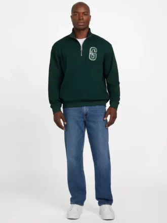 Eco Harris Twill Pullover mit Reißverschluss und Stehkragen