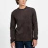 Garrett Strick-Pullover mit Rundhalsausschnitt aus Kunstwildleder