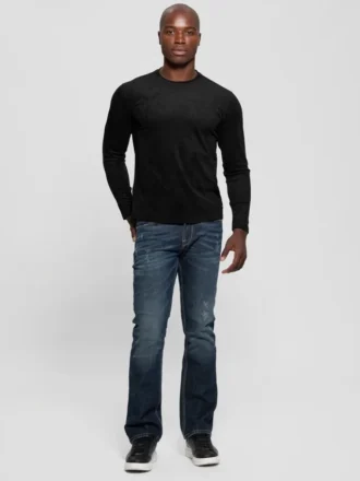 Garrett Strick-Pullover mit Rundhalsausschnitt aus Kunstwildleder