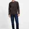 Garrett Strick-Pullover mit Rundhalsausschnitt aus Kunstwildleder