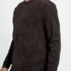 Garrett Strick-Pullover mit Rundhalsausschnitt aus Kunstwildleder