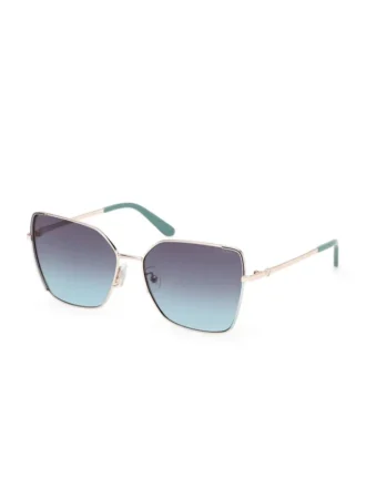 Geometrische Metall-Sonnenbrille im Schmetterlingsdesign