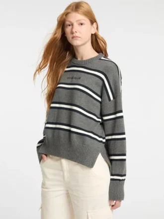 Gestreifter Logo-Pullover