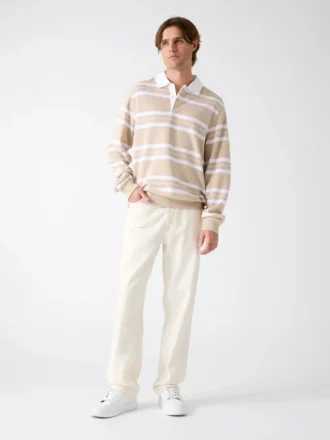 Gestreifter Polo-Pullover