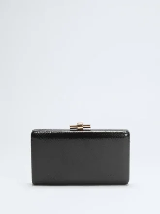 Goldfarbene Python-Clutch