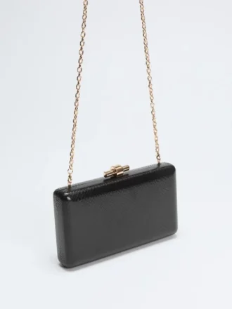 Goldfarbene Python-Clutch