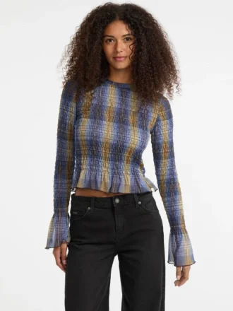 Guess Originals Eco Smocked Mesh Printed Tee