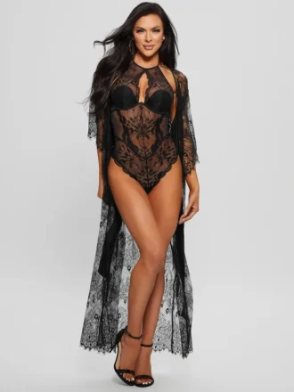 Halbtransparenter Spitzenkimono