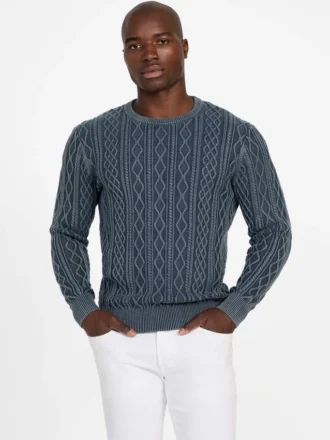 Herman Pullover aus gewaschenem Zopfmuster