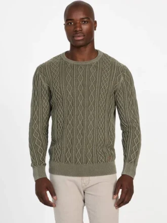 Herman Pullover aus gewaschenem Zopfmuster