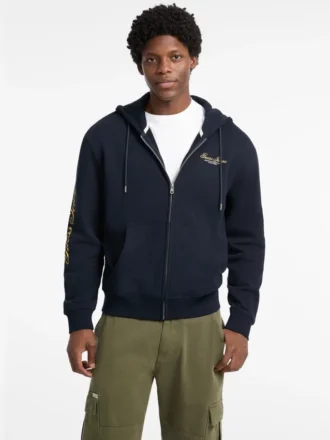 Hoodie mit Reißverschluss und Schriftzug Hoodie mit Reißverschluss und Schriftzug