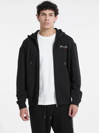 Hoodie mit Reißverschluss und Schriftzug Hoodie mit Reißverschluss und Schriftzug