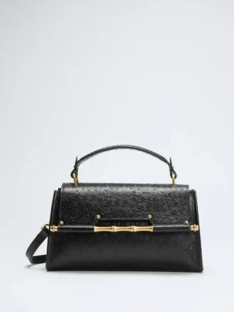 Iris Bamboo Mini-Leder-Umhängetasche