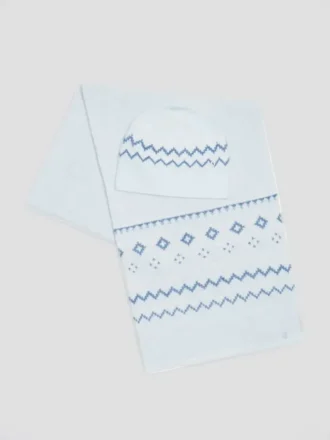 Jacquard-Mütze & Schal-Set