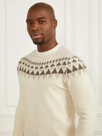 Jacquard-Pullover mit Rundhalsausschnitt