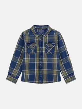 Kariertes Twill-Langarmhemd (3M-7)